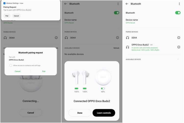 Cara menyambungkan Enco Buds 2 dengan Oppo Reno 8