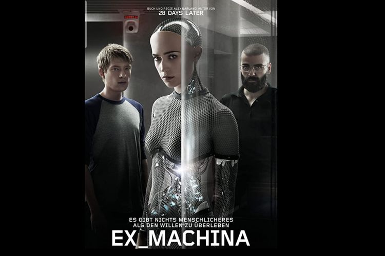 Poster film Ex Machina (2014) yang dibintangi Alicia Vikander.