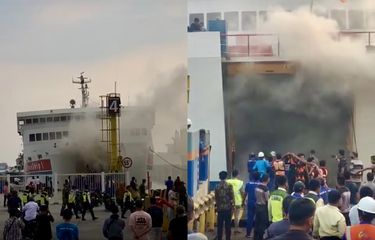 Kapal Ferry di Pelabuhan Bakauheni Kebakaran, Truk Perusahaan Logistik Diduga Penyebabnya