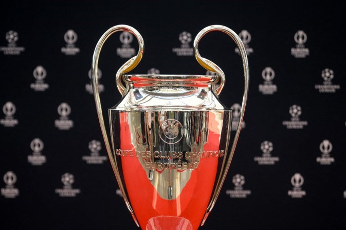 Trofi Liga Champions dipamerkan pada acara drawing fase grup Liga Champions yang dilakukan di Grimaldi Forum, Monaco, pada Kamis (31/8/2023) malam WIB.