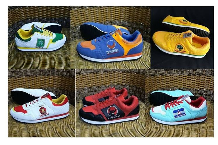 Salah satu toko online di Instagram @_sneaker777jakarta membuat sepatu berlogo partai.