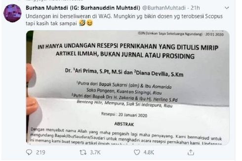 Unik, Desain Undangan Pernikahan Ini Mirip Jurnal Ilmiah