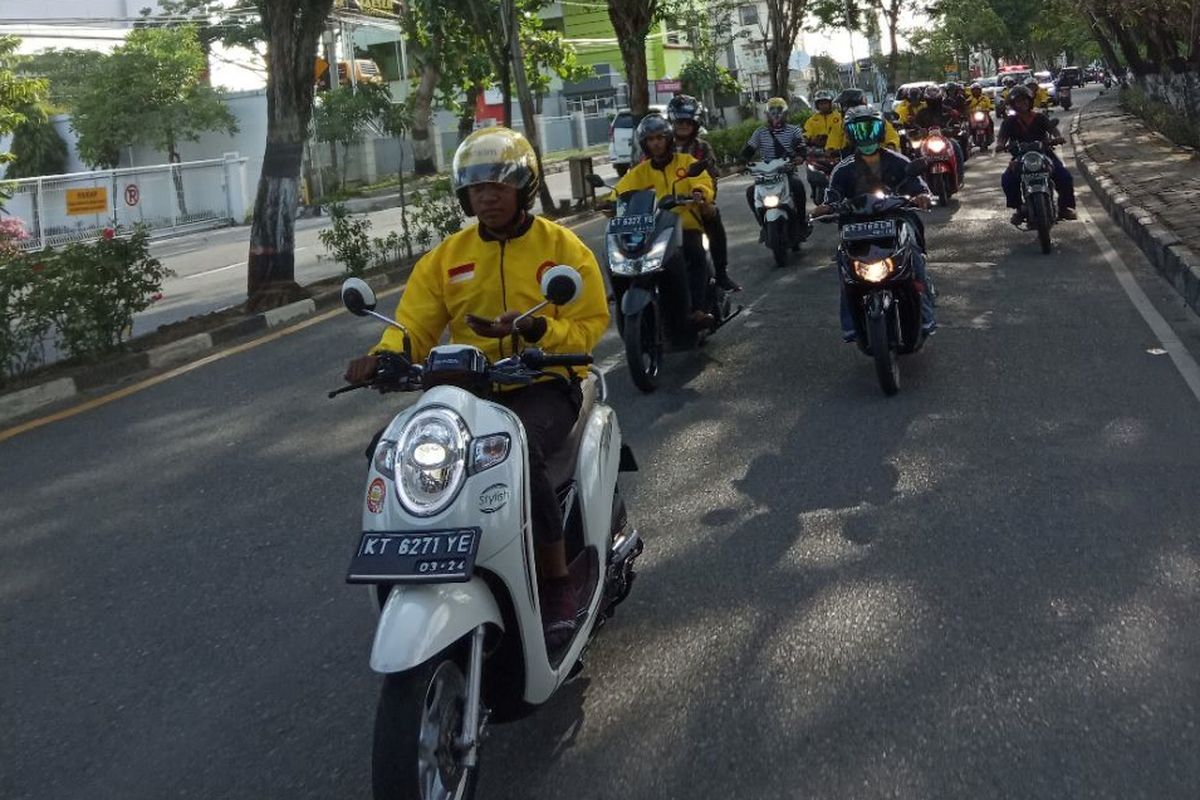 Para driver Maxim di Balikpapan, Kalimantan Timur. 