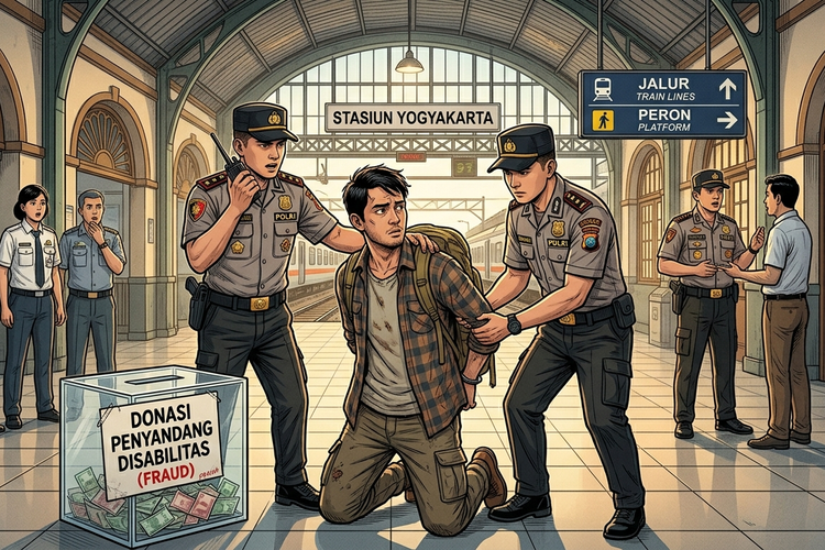 Polisi Amankan 5 Terduga Penipuan Donasi di Stasiun Tugu Yogyakarta