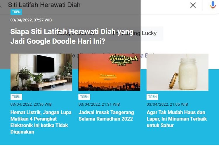 Salah satu berita terpopuler Tren sepanjang Minggu (3/4/2022) adalah soal profil Siti Latifah Herawati Diah.