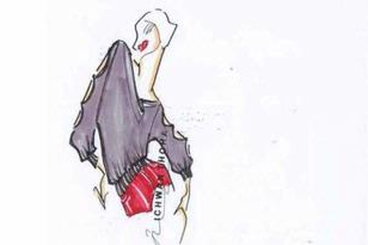 Untuk mengakali lengan yang besar, coba kenakan tunik bangsa Greek kuno yang terbuat dari satin berwarna hitam dengan lengan batwing.