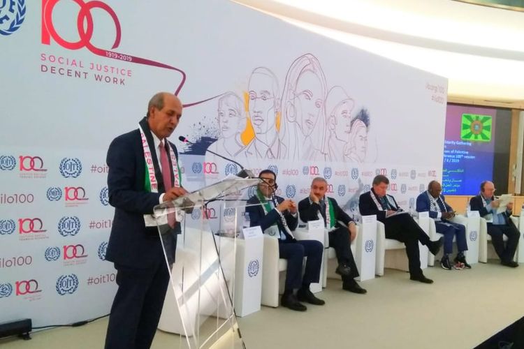 Duta Besar Indonesia untuk Swiss, Hasan Kleib dalam acara International Solidarity Meeting with the People and Workers of Palestine, Jenewa, Swiss (13/6/2019).