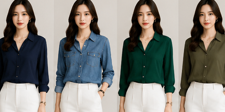 Celana putih cocok dipadukan dengan banyak warna baju, mulai dari hitam, baby blue, olive, hingga terracotta yang stylish.