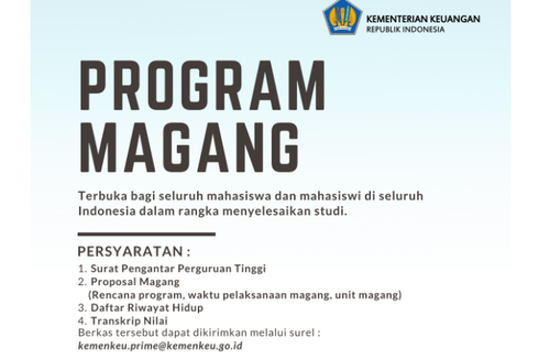 Program Magang Kemenkeu Dibuka, Ini Syarat dan Cara Daftarnya!