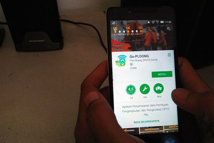 Applikasi Go Ploong yang sudah dapat diunduh di playstore para pemilik handphone android.