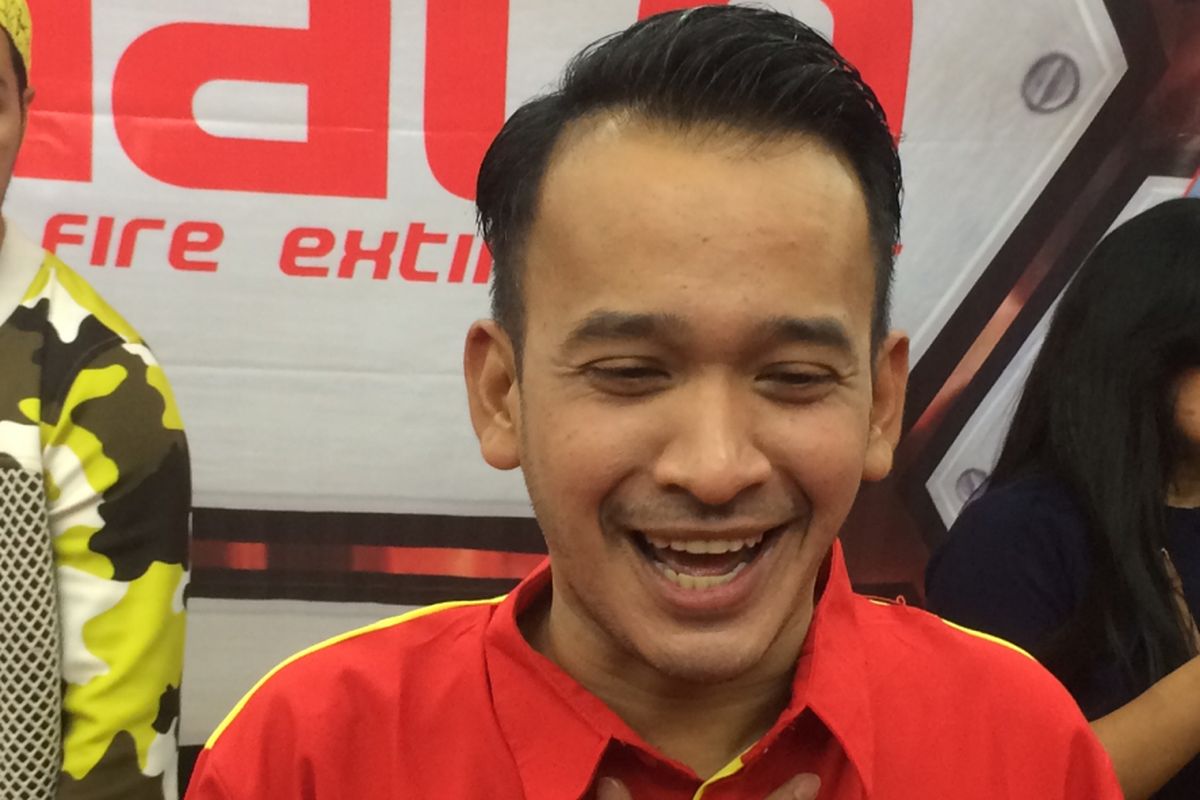 Ruben Obsu hadir dalam jumpa pers peluncuran Sumato, Smart Fire Extinguisher, di kawasan Lebak Bulus, Jakarta Selatan, pada Minggu (4/6/2017).