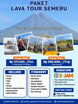 Paket Lava Tour Semeru di Kabupaten Lumajang, Jawa Timur.