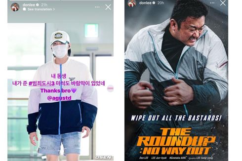 Suga BTS Pakai Jaket Pemberiannya, Aktor Ma Dong Seok Berterima Kasih