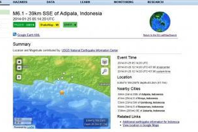 Pusat gempa berada di barat daya Kebumen