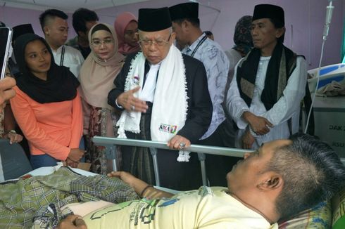 Dijenguk Ma'ruf Amin, Korban Selamat Ceritakan Saat Tsunami Tiba-tiba Datang