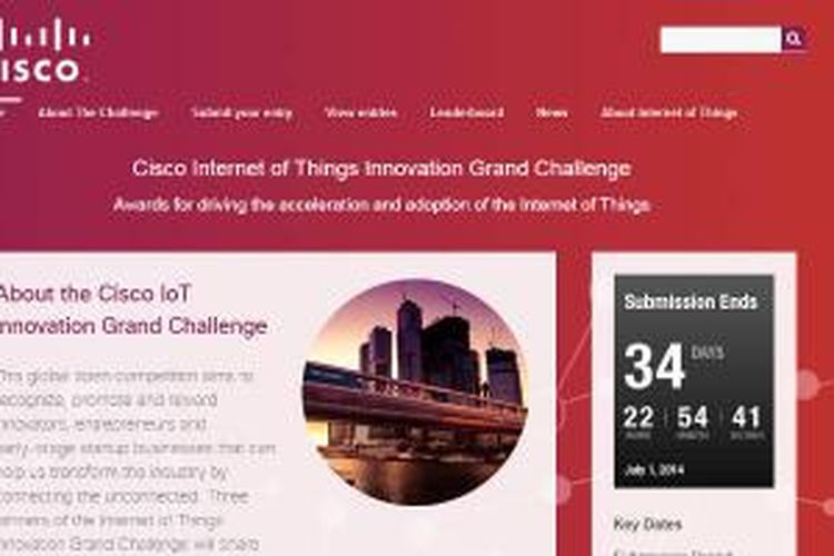 Situs Internet of Things Innovation Grand Challenge dari Cisco