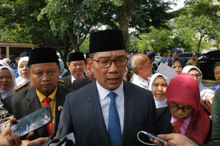 Gubernur Jawa Barat Ridwan Kamil saat ditemui di Lapangan Gasibu, Bandung, Senin (25/11/2019).