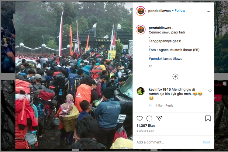 Tangkapan layar suasana jalur pendakian Cemoro Sewu di Gunung Lawu.