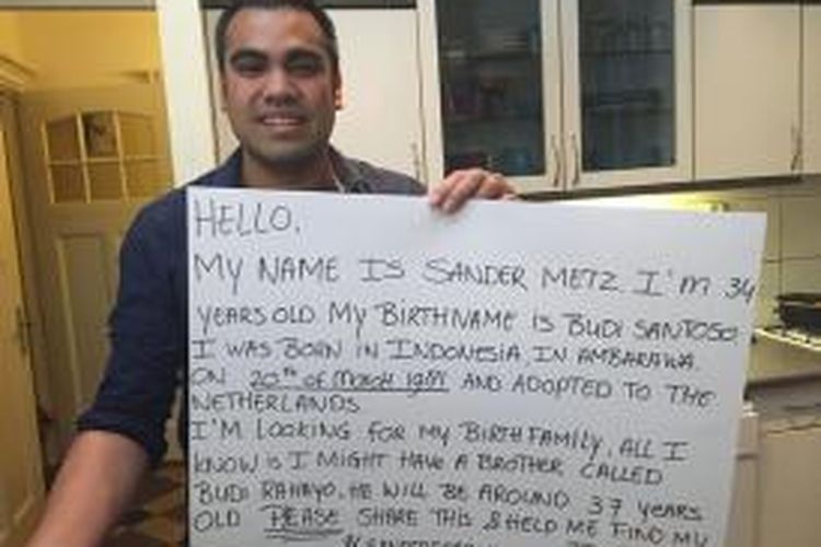 Sander Metz, pria asal Belanda, mencari keluarganya di Indonesia melalui Facebook.