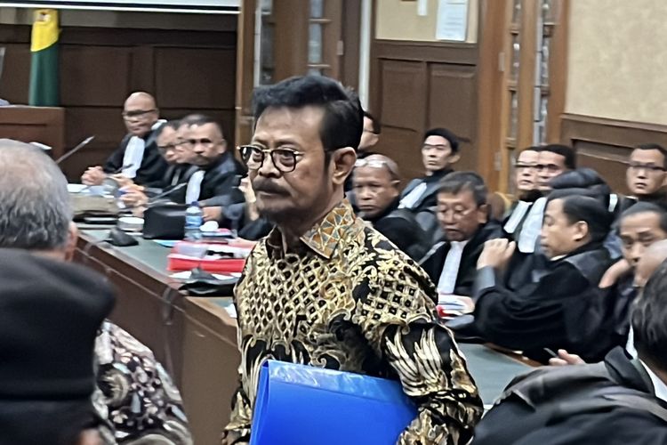 Mantan Menteri Pertanian (Mentan) Syahrul Yasin Limpo (SYL) dalam ruang sidang di Pengadilan Tindak Pidana Korupsi (Tipikor) pada Pengadilan Negeri (PN) Jakarta Pusat, Rabu (28/2/2024).