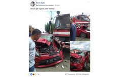 Viral Sedan Disebut Tertabrak Mobil Damkar karena Tak Berikan Jalan
