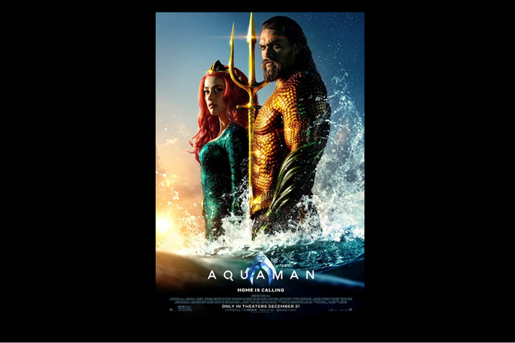 Poster film Aquaman (2018), dibintangi oleh Jason Momoa dan Amber Heard, kini tayang di HBO GO.