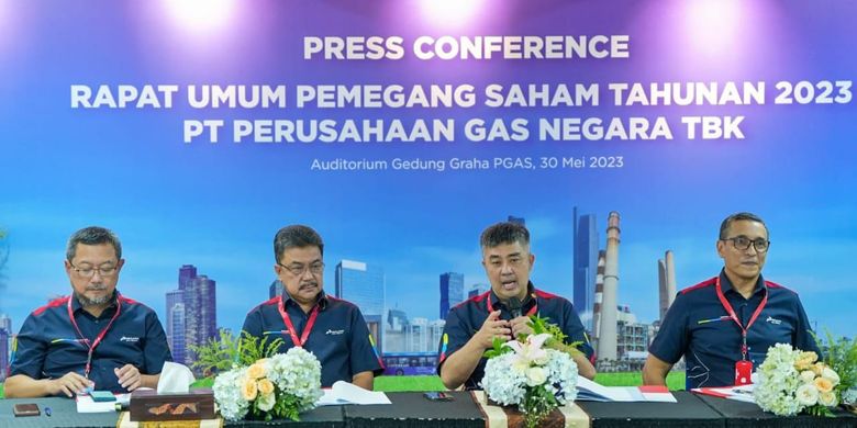 PT Perusahaan Gas Negara Tbk (PGN) selaku Subholding Gas Pertamina menggelar Rapat Umum Pemegang Saham Tahunan (RUPST) di Auditorium Graha PGAS, Jakarta, pada Selasa, (30/05/2023).