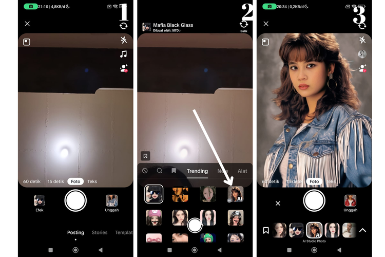 Ilustrasi pakai filter AI di TikTok 