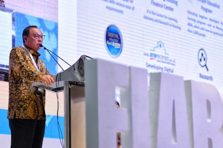 Direktur Utama BTN Maryono pada acara Global Business Summit yang diselenggarakan Asosiasi Real Estate Sedunia (FIABCI) di Nusa Dua, Bali, Kamis (6/12/2018). 