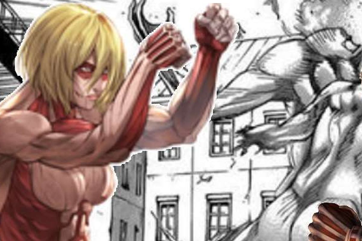 The Female Titan dan Amored Titan di Attack on Titan