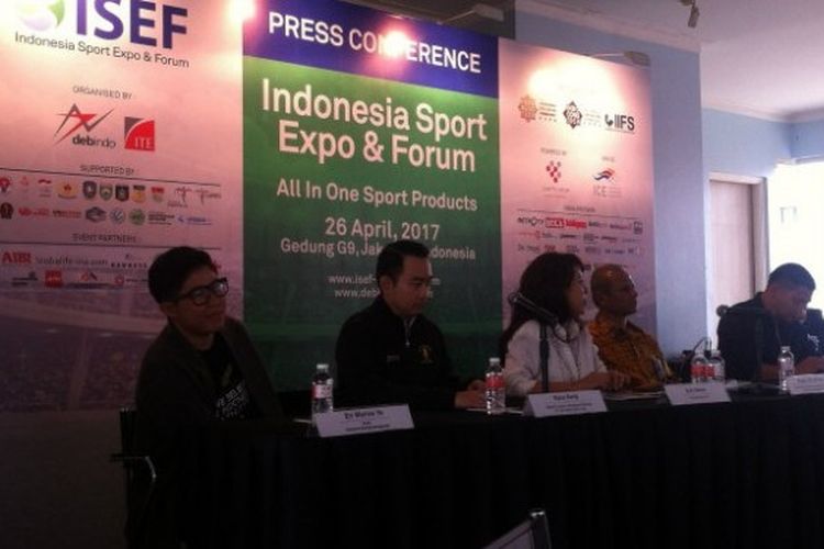 Acara konferensi pers ISEF 2017 di Gedung9, Jakarta, Rabu (26/4/2017)