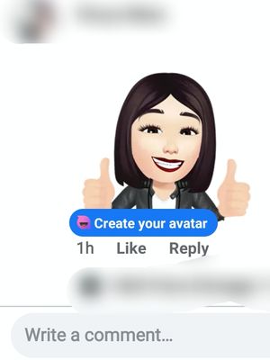 Avatar Facebook sebagai stiker di komentar.
