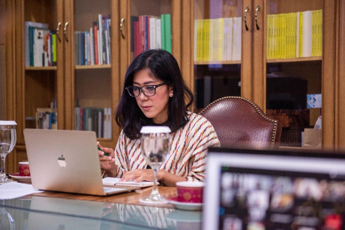 Ketua DPP Partai Golkar bidang MPO, Meutya Hafid,dalam acara webinar bertajuk Diseminasi Informasi di Tengah pandemi Covid-19, Minggu (21/06/2020).