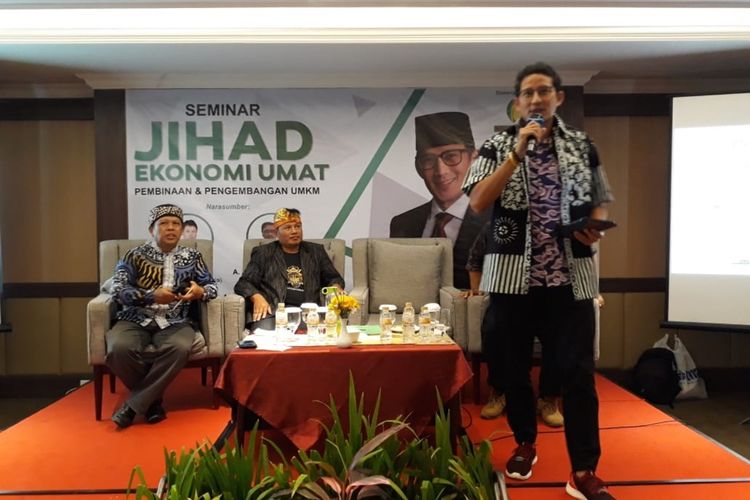 Sandiaga Salahuddin Uno Saat Mengisi Seminar di Hotel Grand Dafam Rohan Yogyakarta Kamis (14/11/2019)