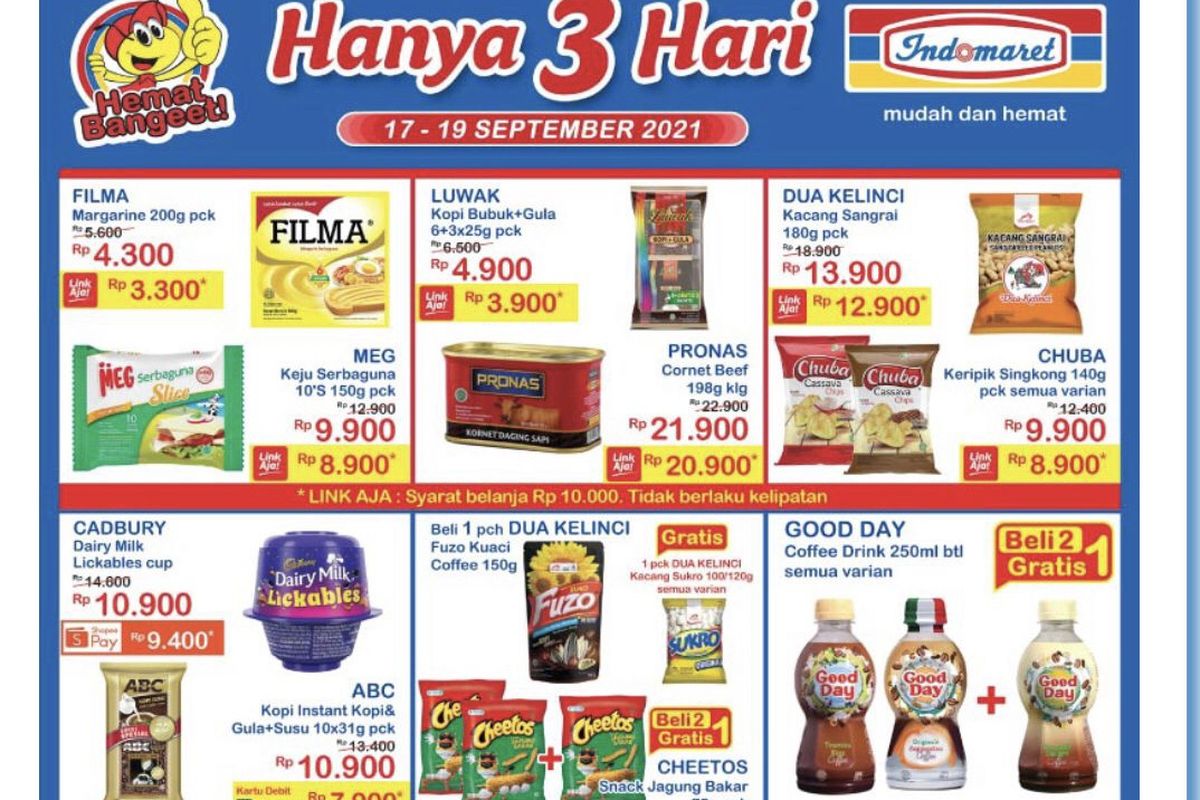 Tangkapan layar promo Indomaret dari laman indomaret.co.id pada Sabtu (18/9/2021).