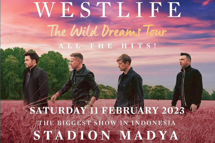 Konser Westlife The Wild Dreams Tour diselenggarakan di Stadion Madya Gelora Bung Karno, Jakarta, Sabtu (11/2/2023).