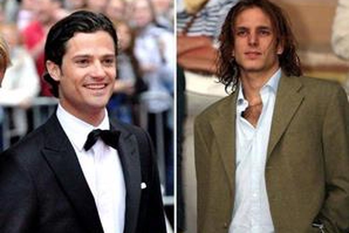 Pangeran Carl Philip dari Swedia(kiri) dan Pangeran Andrea Casiraghi dari Monaco.