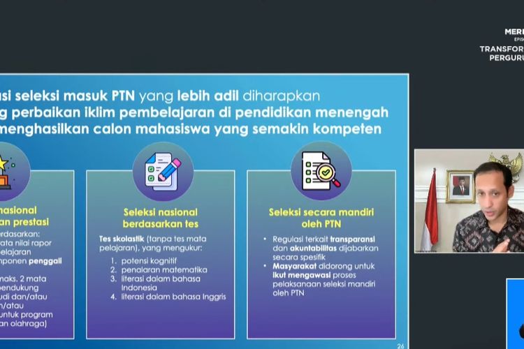 Perubahan syarat seleksi masuk perguruan tinggi negeri (PTN) 2023.