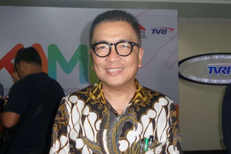 Helmy Yahya di Gedung TVRI, Senayan, Jakarta Pusat, Rabu (14/2/2018).