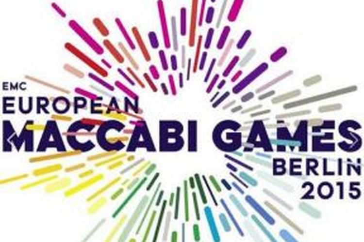 Logo European Maccabi Games 2015 di Berlin, Jerman.