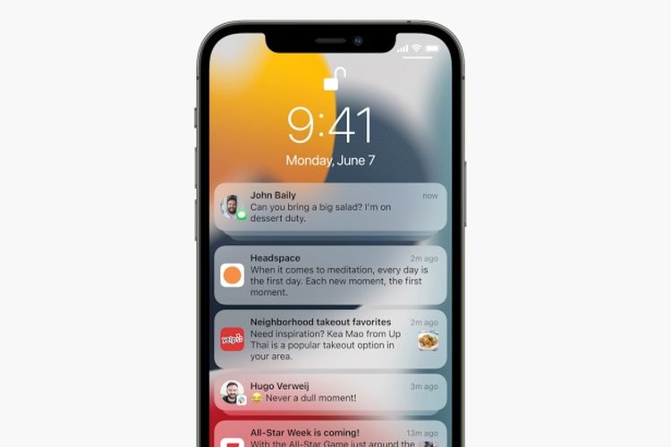 Notifications di iOS 15