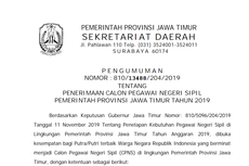 Formasi CPNS 2019 Pemprov Jatim yang Dibuka Hari Ini