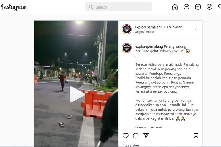 Viral kasus perang sarung antar remaja di depan kantor Bupati Pemalang.