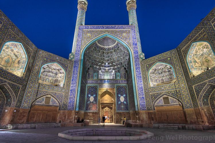 Arsitektur Persia di Masjid Shah, Iran.