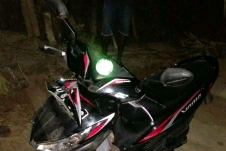 Sepeda Motor Matic yang Menghantam Tembok Warga Semin, Gunungkidul Rabu (27/6/2018) malam (Dokumentasi Polsek Semin)