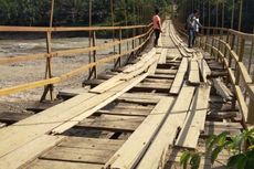Miris, Jembatan Gantung di Pedalaman Aceh Utara Ancam Keselamatan Warga