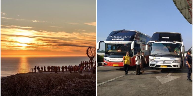 Fenomena midnight sun dan ilustrasi bus
