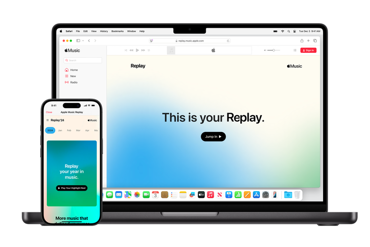 Apple Music Replay 2024 bisa diakses lewat URL replay.music.apple.com.