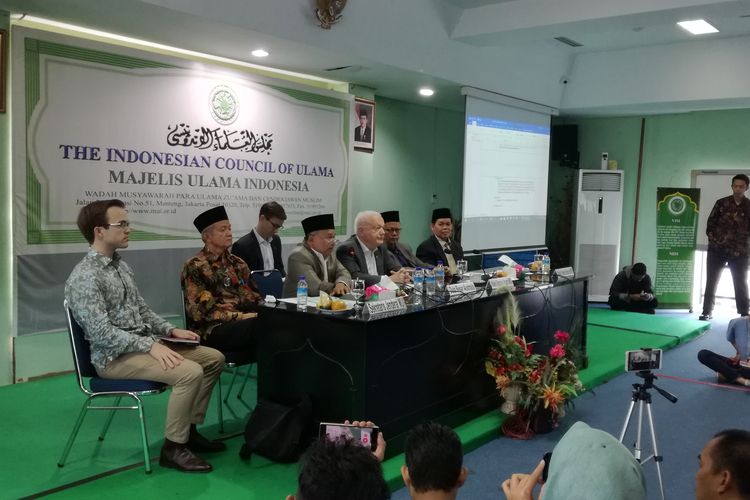 Duta Besar Australia untuk Indonesia, Gary Quinlan saat bertemu dengan jajaran pimpinan Majelis Ulama Indonesia (MUI) di kantor MUI, Jakarta, Selasa (19/3/2019) siang