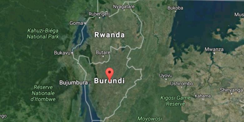 Ilustrasi letak negara Burundi yang menjadi negara termiskin di dunia menurut data IMF.